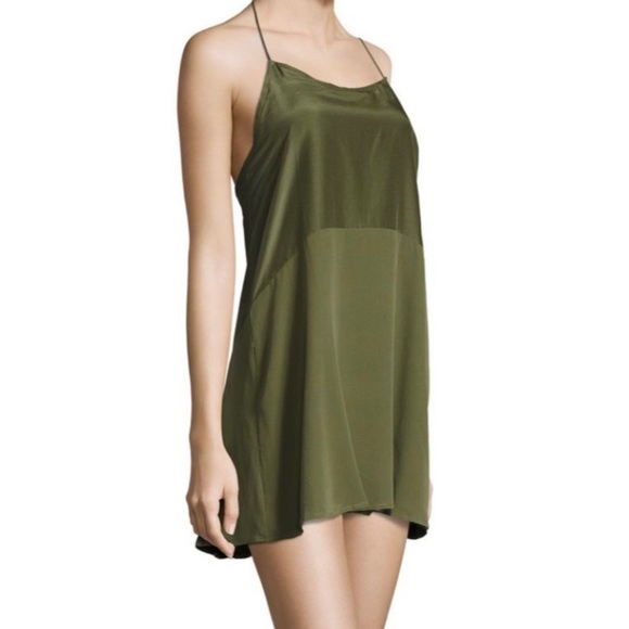 Anine Bing Olive Green Silk Dress - Picture 2 of 11